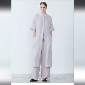 Doughanglee White Button-Up Shirt Dress 36 Us Small